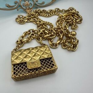 Anthropologie Mini Double Chain Charm Belt/Bag